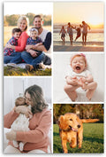 LZIMU Collage Canvas Prints with Your Photos Personalized Multi Pictures for Wall Custom Family Wedding Baby Pet Dog Photo to Canvas Customized Gifts Home Wall Decor (Collage Photo-6, No frame)