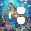 Wallplates Nautical Sea Turtle Coral Jellyfish 1 Toggle 1 Duplex Switch Plate Electrical Gfci Faceplate Decorative Light Switch Covers For Kids Room Nursery Decor