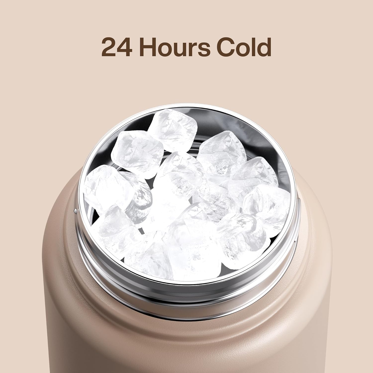 ENCOOL Insulated Water Bottle with Straw Stainless Steel Water Bottle, Leak-Proof, BPA-Free, Double Wall Vacuum Keeps Cold for 24 Hours for Sports, Travel, School (32 oz, Raw Umber)