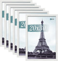 VCK 20x30 Poster Frames white Set of 6, Wide Border Wood Picture Frame, Multi-Directional Display Family Photos, Office Prints, Studio/Gallery Art, Woodgrain Series, Wall Hanging