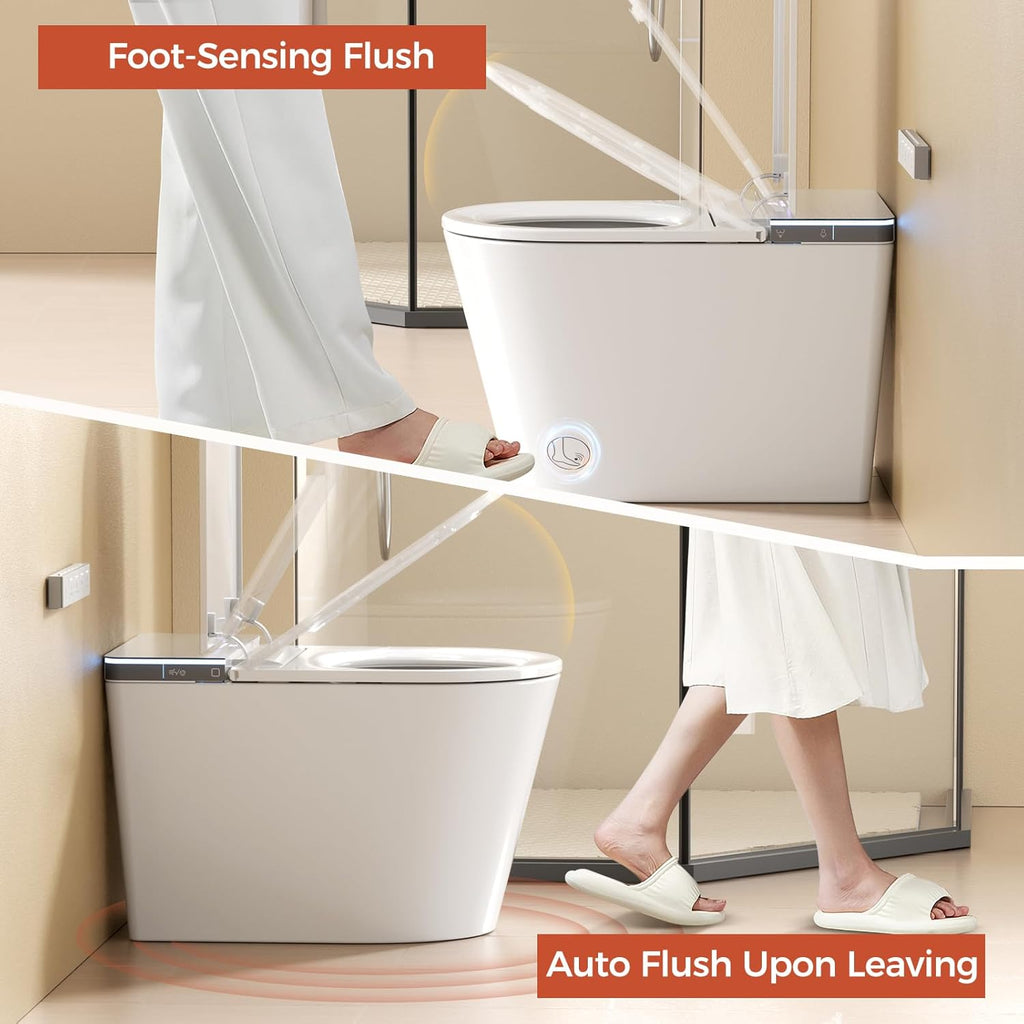 Smart Toilet with Bidet Built in,One Piece Japanese Toilet for Bathroom with Remote Control,Modern Elongated Toilet with heated toilet seat,bidet warm water,Auto Open/Close Lid