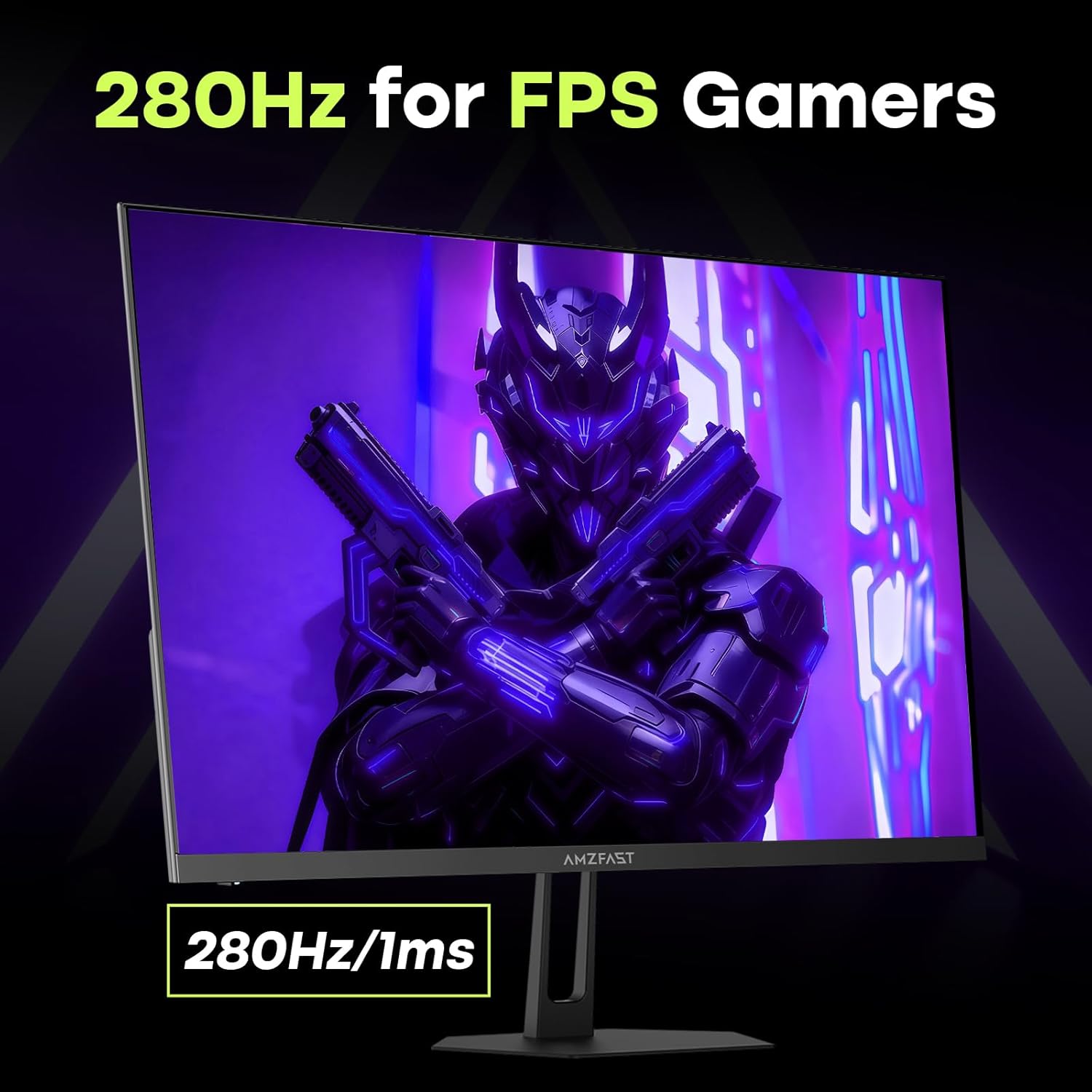 Amzfast 24.5 inch FHD 280Hz/240Hz Gaming Monitor, 1ms Adaptive Sync Fast VA Monitor, 10 Bit, 126% sRGB, 2*HDMI 2.0 & 2* DP1.4, TÜV Rheinland Eye Care,2 Year Warranty Exchange (HDMI & DP Dual Cable)