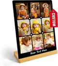 Custom Photo Prints - Metal Desktop Picture Frame with Photos Collage & Wooden Base Personalized Gifts for Family Friends Lovers and Pets, Optional Multiple Sizes