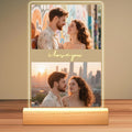 Personalized Picture Frames with Photo, Custom Photo Frame with Night Light, Customized Girlfriend Photo Gifts, Ideal Gift for Couples Anniversary Birthday Mom Dad Him Her
