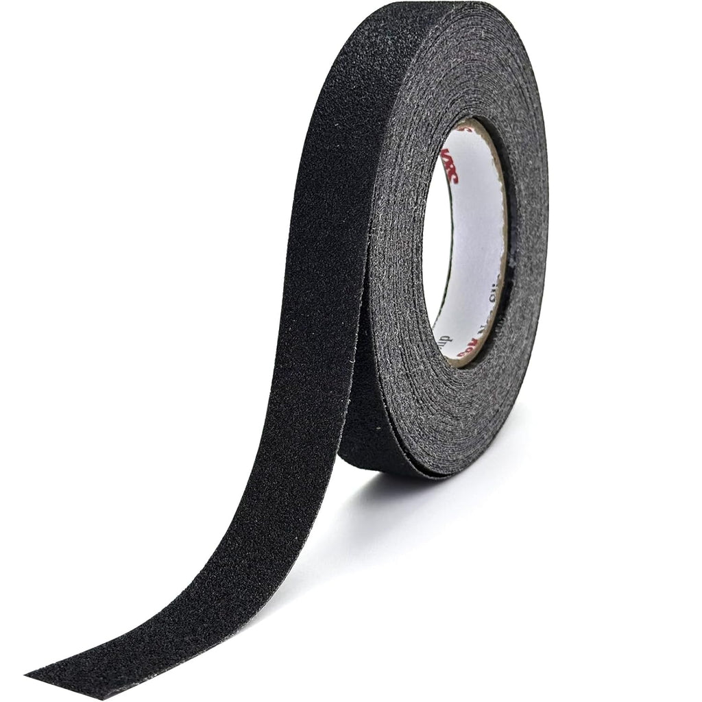 S&X Anti Slip Tape 1 Inch x 60 FT Roll, Black, Grit 60, Extended Length Non-Slip Skid Grip Tape for Outdoor Stair Treads, Wooden Steps & Exterior Grips – Waterproof, Long-Lasting Tread Strips