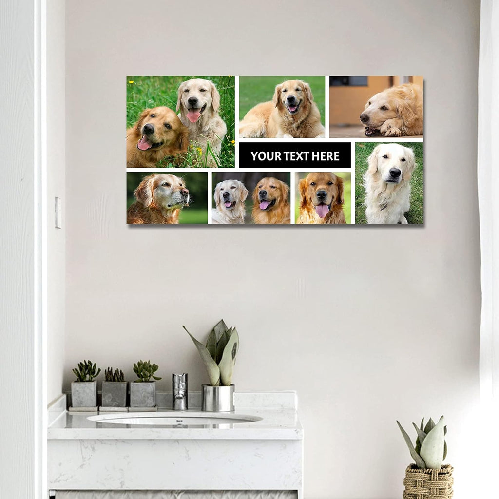Collage Canvas Prints with Your Photos Personalized Multi Pictures for Wall Custom Family Wedding Baby Pet Dog Photo to Canvas Customized Gifts Home Wall Decor (Collage Photo-11, Framed)