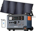 OSCAL PowerMax 6000 Solar Generator with 400W Solar Panel, 120V/240V Split Phase Voltage 6000W AC Outlets (9000W Peak), 2200W AC Charging/2400W PV Charging for Home, Emergency, Bank Battery Backup
