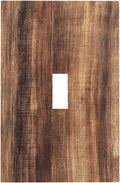 Decorative Light Switch Cover Vintage Rustic Brown Wood Grain 1 Gang Single Toggle Device Electrical Faceplate Switchplates Decorator Outlet Wall Plate for Bedroom Farmhouse Decor