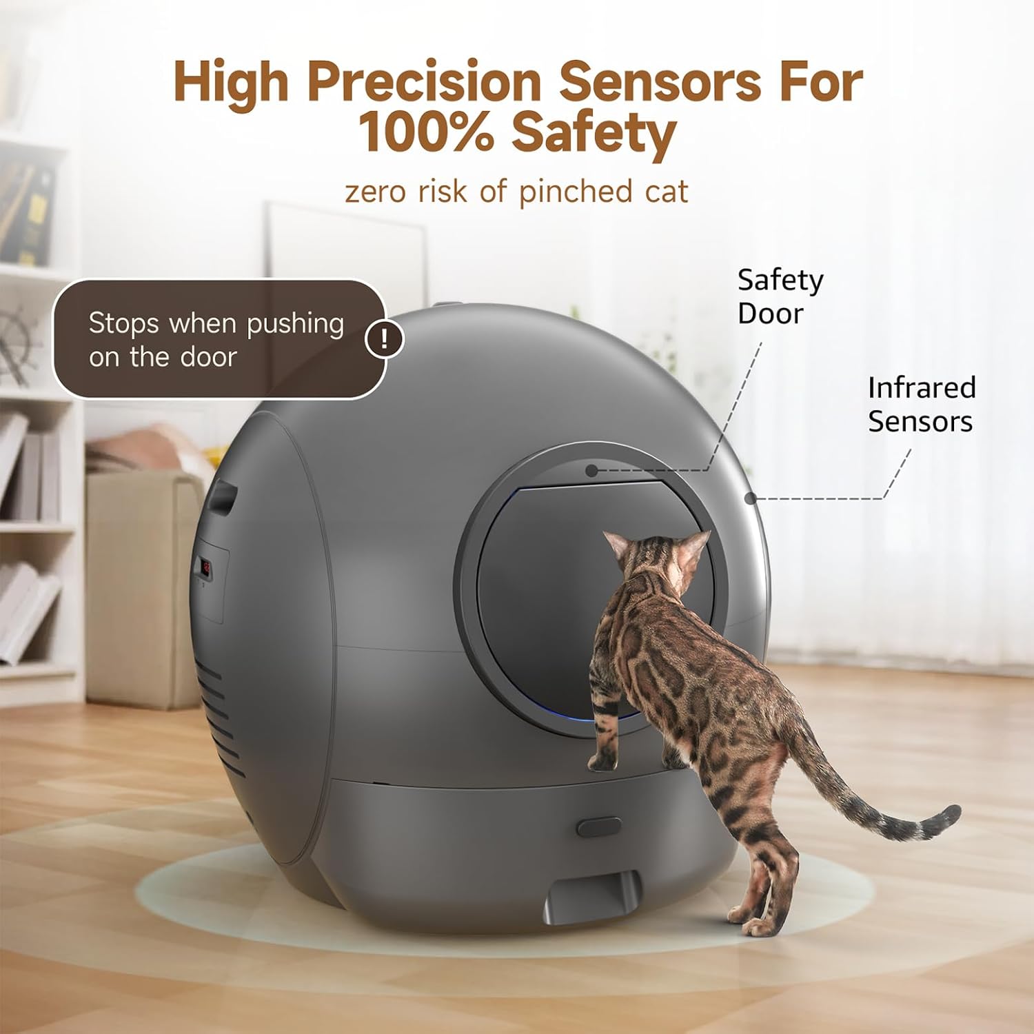 Upgraded Self Cleaning Litter Box, KungFuPet S2 Automatic Cat Litter Box Self Cleaning for Multi Cats, Extra Large Automatic Litter with Safety Protection, Odor Removal, APP Control Self Clean Robot