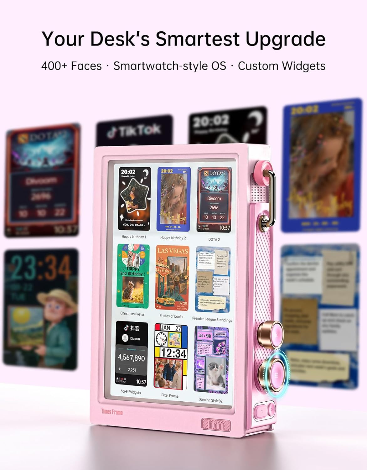 Divoom Times Frame-10.1" WiFi Digital Picture Frame with 64GB, Free App with No Subscription Fees, Supports Uploading Photos/Videos/Calendars/Weather/Sports Scores and Various AI DIY Content