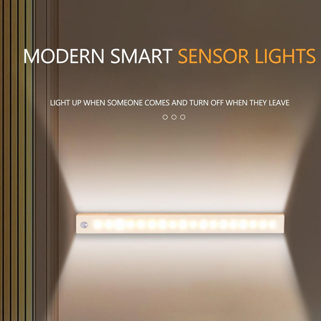 4 Pcs 3.9In Punch-Free Smart Sensor Magnetic Rechargeable Led Lights, Motion Sensor Light Indoor, USB C Rechargeable Closet Under Counter Lighting for Kitchen,Wardrobe,Cupboard