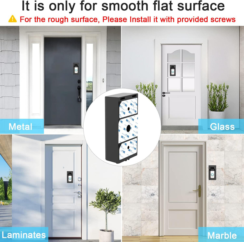 BFYTN Adhesive Mount Compatible with for Video Doorbell No-Drill Mounting Bracket Cover Holder Not Block Doorbell Sensor