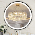 32 Inch Round Led Mirror, Bathroom Mirror with Lights, Black Metal Framed Frontlit Circle Mirrors for Wall with Anti-Fog, Memory Function, 3 Color Temperature, Dimmable Makeup Mirror