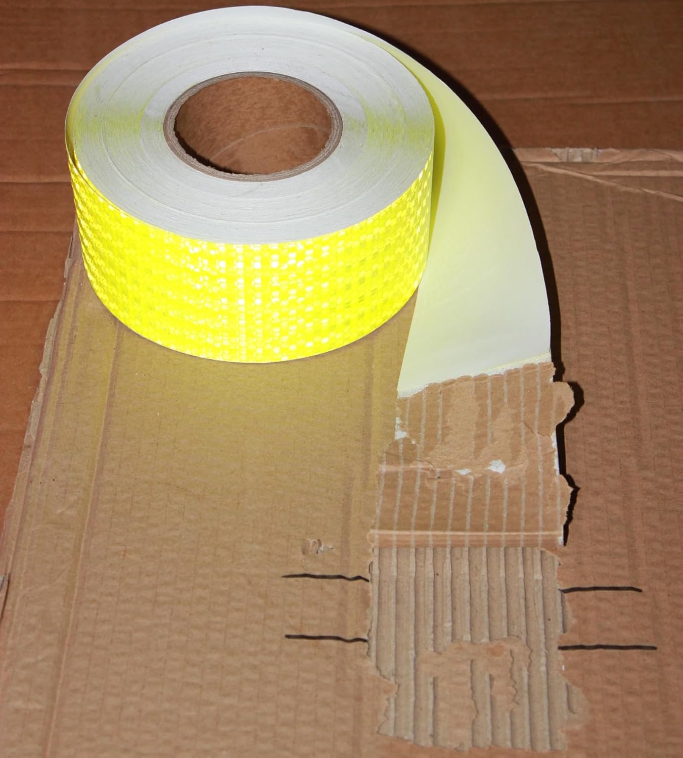 Fluorescent Yellow Reflective Tape Outdoor Waterproof 3 inch Wide, High Visibility Warning Safety Industrial Marking Tape (168 feet)