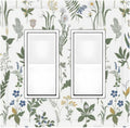 Decorative Outlet Covers Floral Green Leaf Plant Flowes 2 Gang Double Gfci Rocker Electrical Wall Panels Light Switch Cover Plate For Bed Room Farmhouse Decor