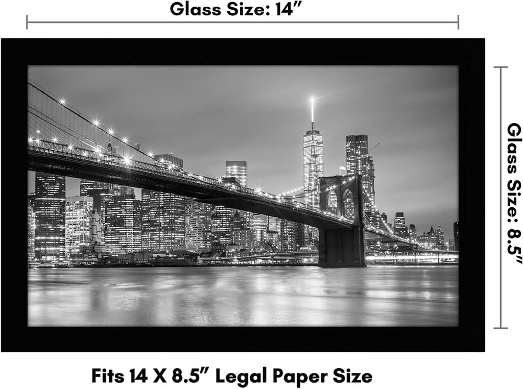 Americanflat 8.5x14 Picture Frame with Shatter-Resistant Glass - Signature Collection - Gallery-Style Frames Made of Engineered Wood - Photo Frame for Wall Display - Black