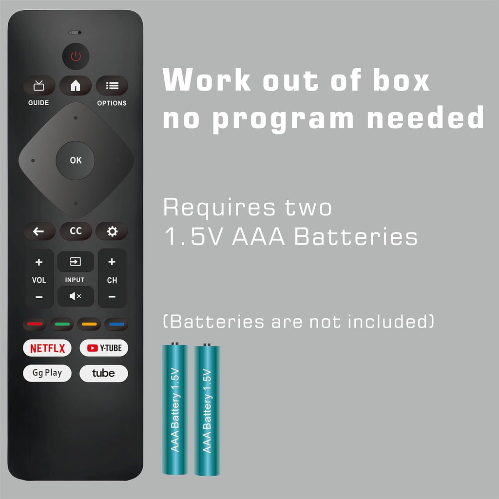Universal Remote Control Replacement for Philips Smart TV – No Voice Function, Universal for All Philips Android/Google 4K TVs Smart TV Models (43PUL7652)