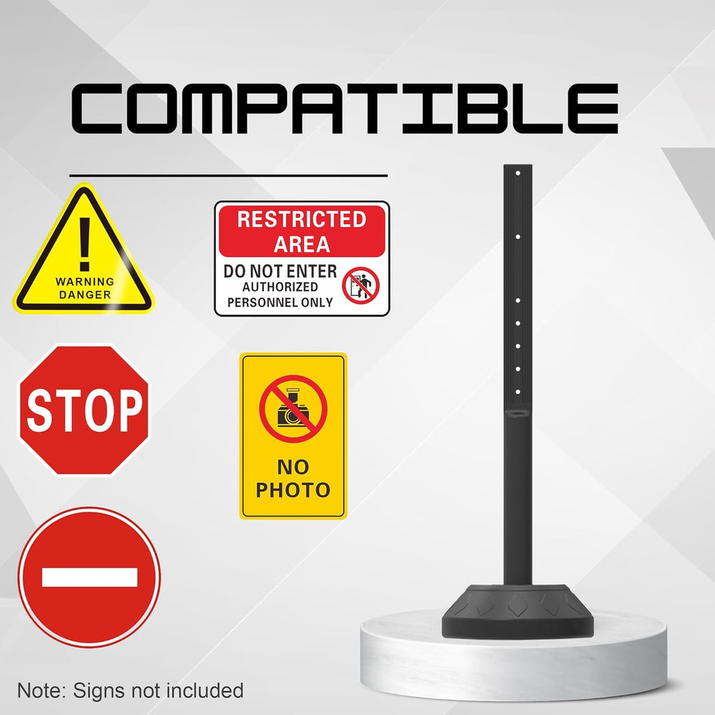 OrangeStar 6-Pack 41" Commercial Sign Holder with Water Weighted Base Set Kit, Portable Warning Sign Stand for Parking Lots, Construction Sites, Events, Includes Bolts & Nuts