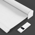 ZSTARR Motorized Blackout Roller Blinds with Remote Control,Rechargeable Smart Window Shades Compatible with Alexa Google via Hub,Fabric Wrapped Valance, Custom Size (White)