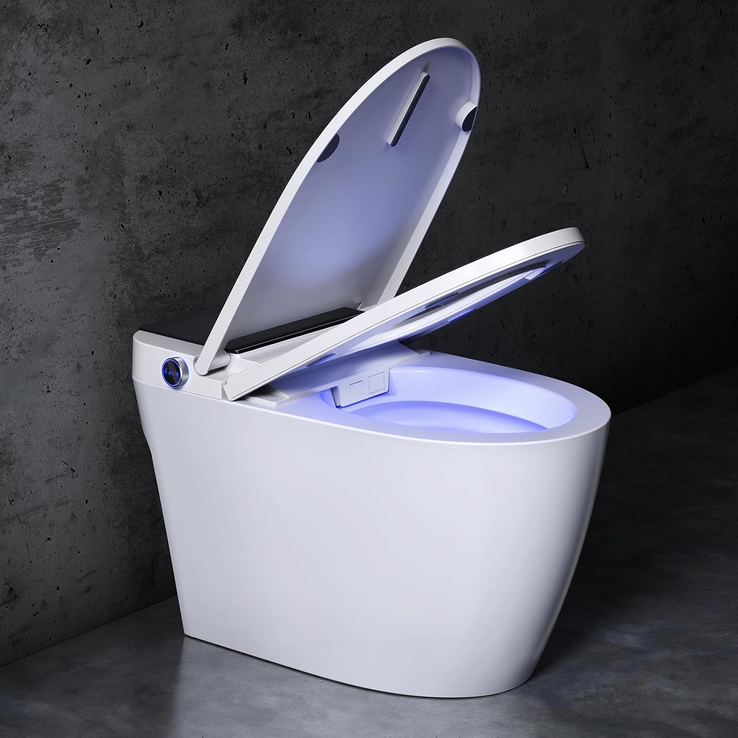 Smart Toilet with Built-In Bidet, Heated Seat & Dual Auto Flush, Foot Sensor, Tankless One-Piece Electric Toilet with Warm Water Wash, Air Dryer, LED Display & 1000g Powerful Flush, 1.28GPF