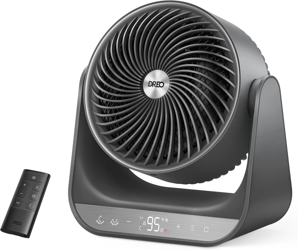 Dreo Whole Room Heater 714, 60° Vertical & 90° Horizontal 3D Oscillating Heating, 12 ft/s Long-Range Circulator, 3 Heat & 3 Fan Settings, Space Heaters for Indoor Use, Bedroom, Office, Grey