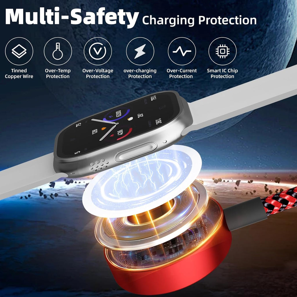 Multi Charging Cable for Apple iWatch Charger, 3 in 1 Charging Cable USB Multiple Charger Cord for iWatch Ultra/SE/10-1, iPhone17-8, iPad, Android, Car, Cruise Essentials - 3Pcs 5FT