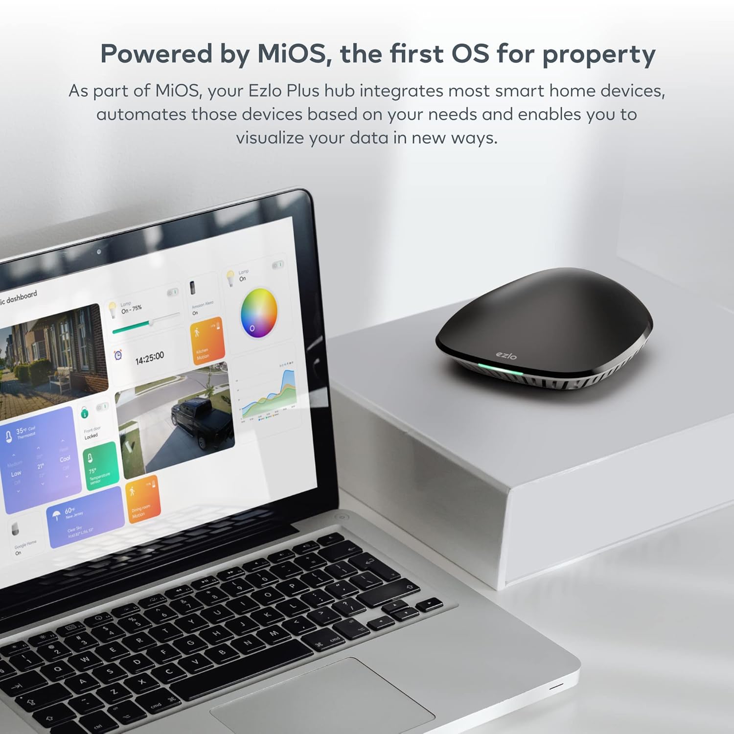 Ezlo Ezlo Plus Smart Home Hub with Zigbee & Z-Wave. Works with Wi-Fi Devices Associated with Amazon Alexa Devices & Google Assistant to Control Smart Locks, Smart Lights, Smart Switch and CCTV Cameras