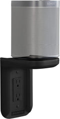 Sanus Outlet Shelf - Holds Any Device Up to 10lbs & Installs in Seconds - Includes Standard & Decora Style Outlet Covers & Integrated Cable Management Channel - Works for Sonos & Smart Home Speakers