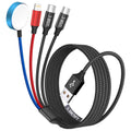 Dual Type-C 4 in 1 Charging Cable for Apple iWatch Charger, Travel Essentials Multi Charging Cable iPhone Charger Cord Compatible with iWatch Ultra/SE/10-1, iPhone17 16 15 14, Android-1Pc 5FT