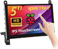 5 Inch LCD Touch Screen, 1024x600 IPS Display with Stand, HDMI Portable Monitor for Raspberry Pi 5/4B/3B+/3B/B+/Zero/400, BB Black, Windows 10 8 7, Free Driver