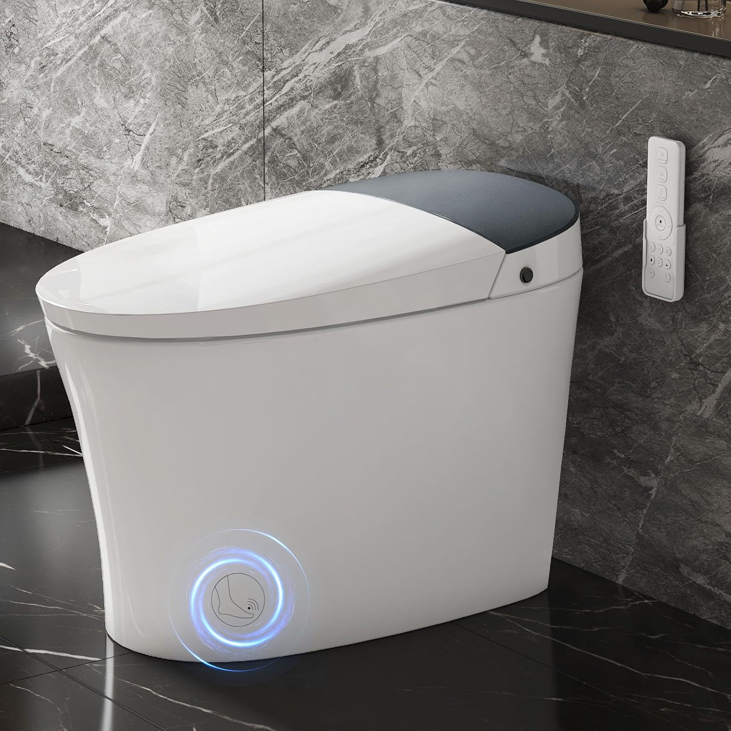 Smart Toilet with Automatic Lid Opening, Auto Flush, Heating seat, Instant Hot Water, Rinse Function, Warm Air Drying, Night Light, LED Display Light and Remote Control (ST-PLUS)