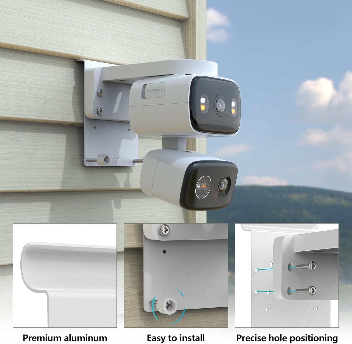 Universal Vinyl Siding Mount Compatible with TP-Link Tapo C246D/C236/C216/C217/C113/C420/C400/C400 Kit/C460 Cameras (White)