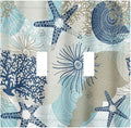 Decorative Light Switch Cover Plate Blue Starfish Brown Coral Ocean 2 Gang Outlet Covers Double Toggle Wall Plates for Electrical Outlets Switch Plate Covers Faceplate for Girlroom Home Decor