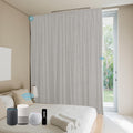 SmartWings Automatic Curtain Opener with Drapery, Motorized Vertical Blinds with Remote, Electric Closet Doors Sliding Panels Compatible with Alexa Google Homekit, 90% Blackout Cream