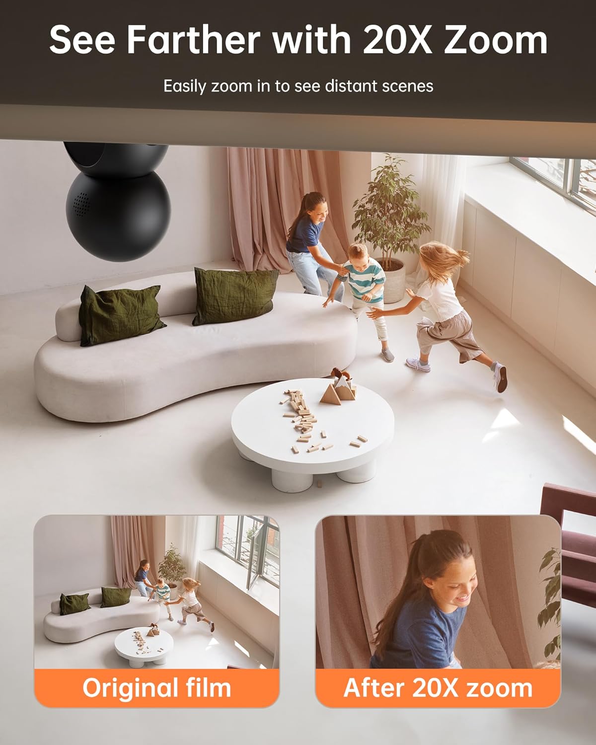 FOSCAM 3K 5MP WiFi Pet Cameras for Home Security, 2.4GHz Indoor Camera Baby Monitor with 360° Pan Tilt, 2-Way Audio, 20X Digital Zoom, Night Vision, AI Human Detection, Cloud & SD Card Storage