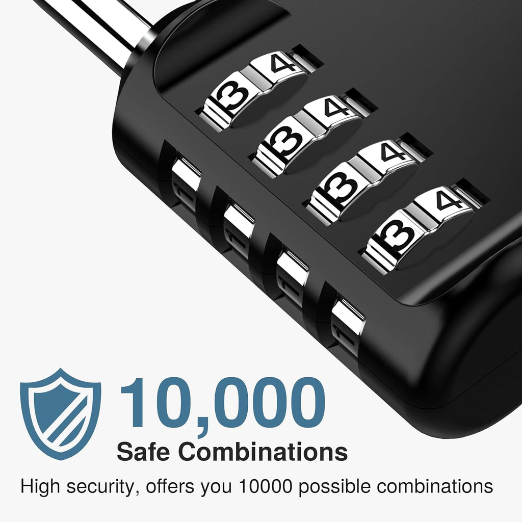 Puroma 1 Pack Combination Lock for Locker 4 Digit Outdoor Waterproof Padlock for School, Gym, Sports, Fence, Toolbox, Gate, Case, Outdoor, Hasp Storage, Cabinets (Black)