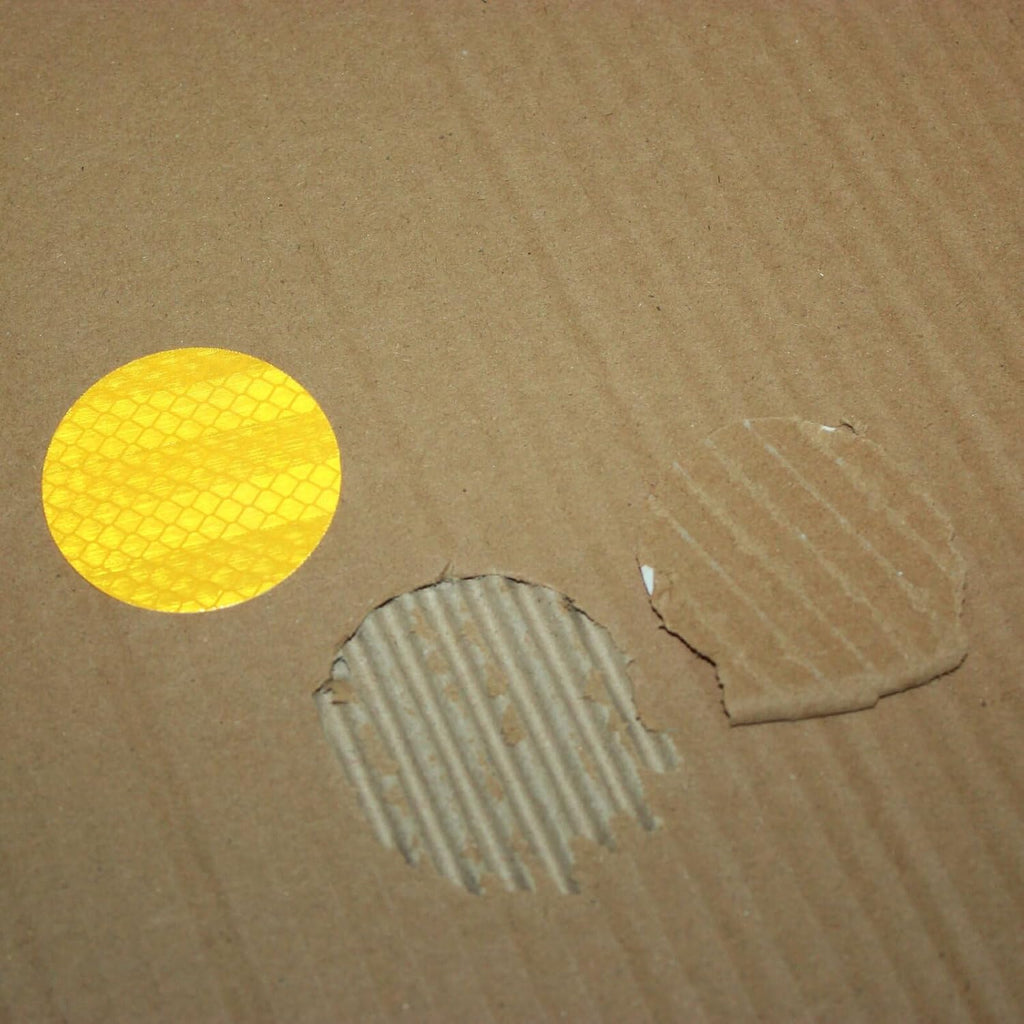 Non Fading Yellow Reflective Stickers 2-inch Diameter Round Reflector, Outdoor Waterproof High Visibility Warning Adhesive Tape (50 Pcs)