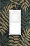Decorative Outlet Covers Botanical Fern Green Leaf Forest 1 Gang Single Rocker Light Switch Cover Plate Wall Plates Gfci Faceplate For Bed Room Home Decor