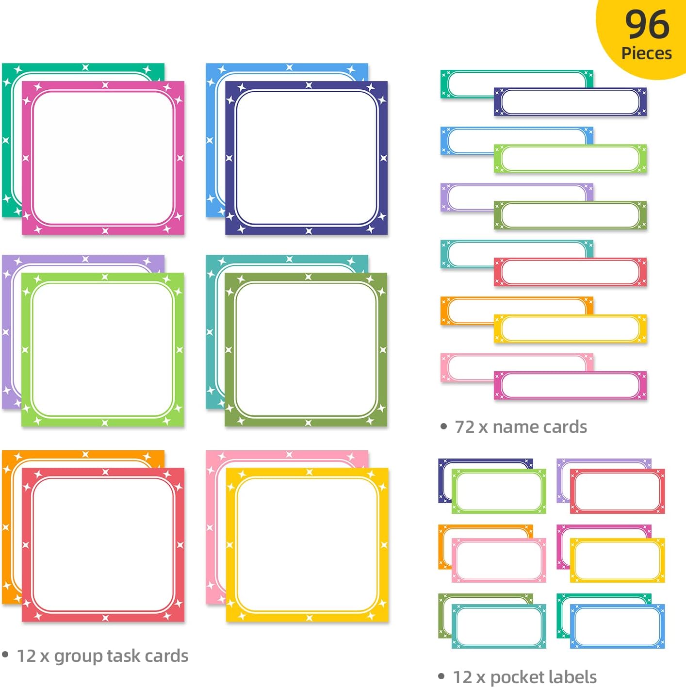 REGELETO Small Group Management Pocket Chart with 96 Cards Classroom Jobs Chart Small Group Organizer and on Task for School Teacher Homeschool Learning Supplies (Black)
