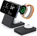 3 in 1 Wireless Charging Station for Multiple Devices, Fast Foldable Travel Mag-Safe Stand for iPhone 17/16/15/14/13 Series, Magnetic Charger for Apple Watch 11/10/Ultra 3/2/AirPods 4 with 20W Adapter