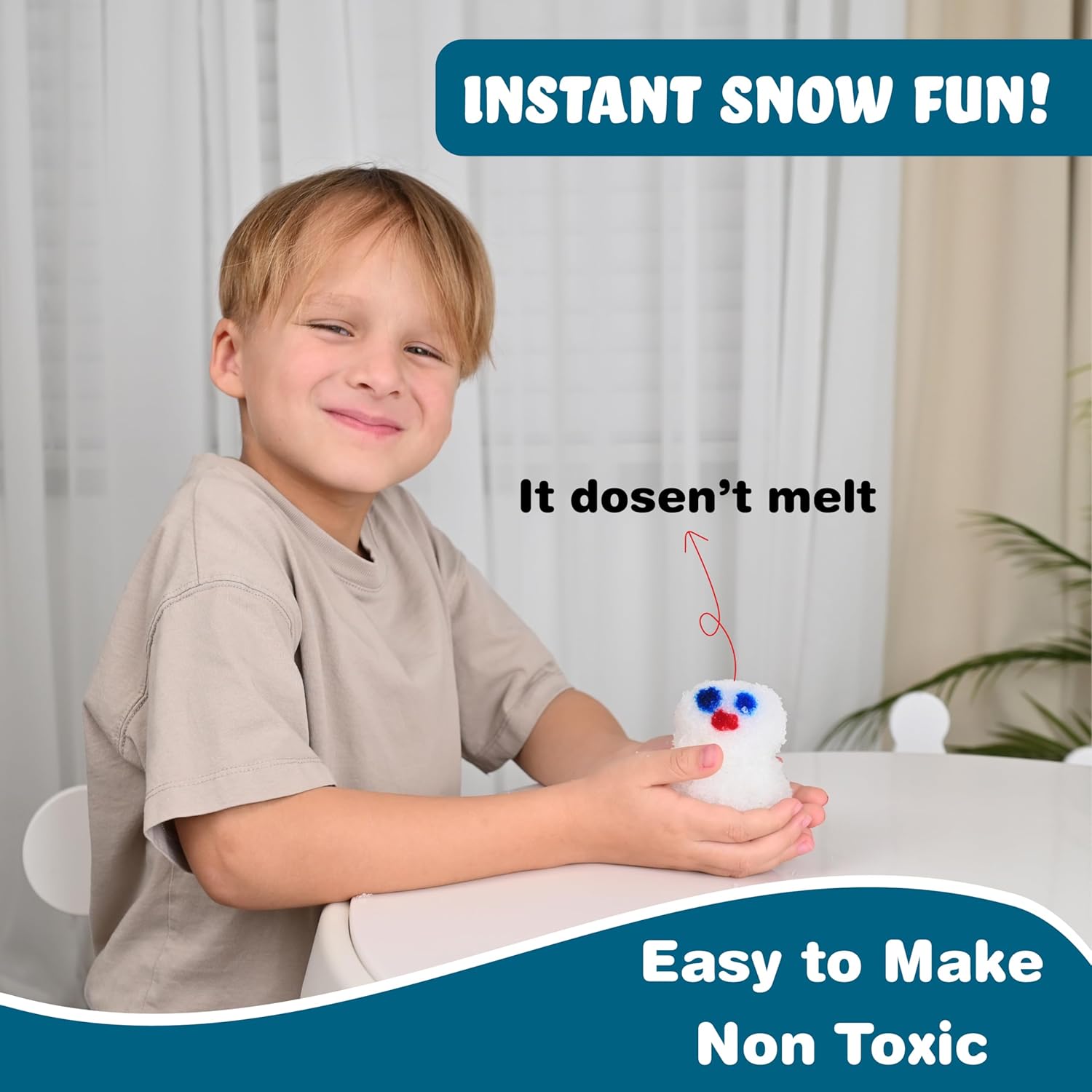 Butterfly Edufields Snow Magic Science Kit (Pack of 6) | Best Birthday Return Gifts for Kids Ages 4 5 6 7 8 | Instant Colorful Snow for Kids | Make Dry & Fluffy Snowman | Non-Toxic Reusable & Safe