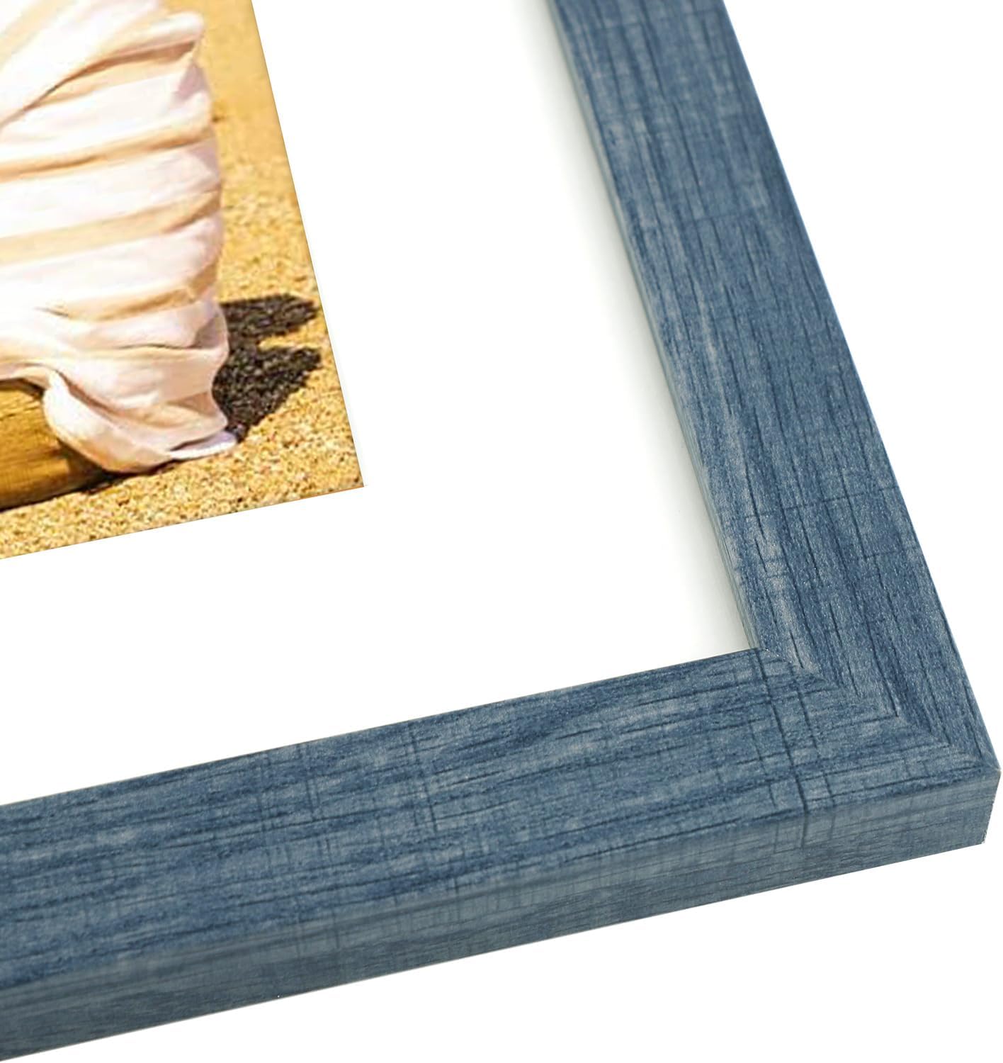 Golden State Art, 8x10 Picture Frame with Mat for 5x7 Photo - High Definition Glass Wall Mounting or Tabletop Display (Blue, 2 Pack)