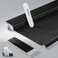 No Drill Motorized Blinds with Remote, Blackout Automatic Blinds with Solar Panel, Cordless Smart Electric Roller Shades for Windows, Black, 48 x 72