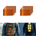 Non Fading Orange Reflective Stickers 1 inch X 2 inch, Outdoor Waterproof High Visibility Warning Safety Adhesive Reflector Tape (20 Pcs)