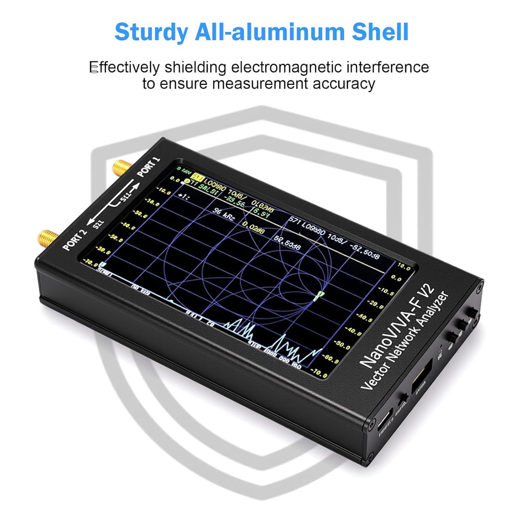 AURSINC Upgraded NanoVNA-F V2 Vector Network Analyzer 50kHz-3GHz with RF Demo Tester Board, 4.3inch with 5000mAh, Measuring S-Parameters VoltagSWR, Phase, Delay, Smith Chart, RTC Realtime