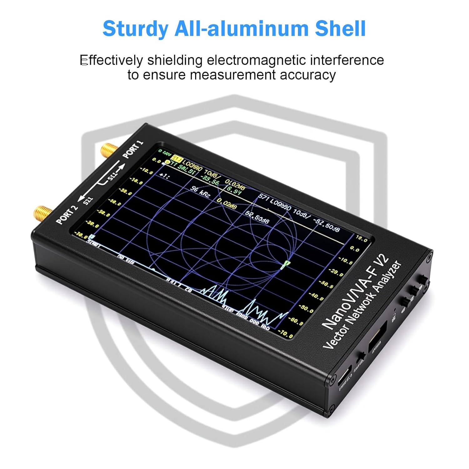 AURSINC Upgraded NanoVNA-F V2 Vector Network Analyzer 50kHz-3GHz with RF Demo Tester Board, 4.3inch with 5000mAh, Measuring S-Parameters VoltagSWR, Phase, Delay, Smith Chart, RTC Realtime