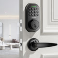 Keyless Entry Door Lock Set Smart Locks for Front Keypad Door Lock with Handle Automatic Lock One Time Password Anti Peeping Password IP54, Black