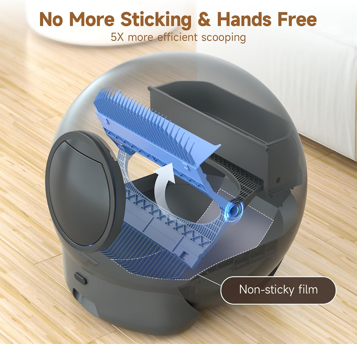 Upgraded Self Cleaning Litter Box, KungFuPet S2 Automatic Cat Litter Box Self Cleaning for Multi Cats, Extra Large Automatic Litter with Safety Protection, Odor Removal, APP Control Self Clean Robot