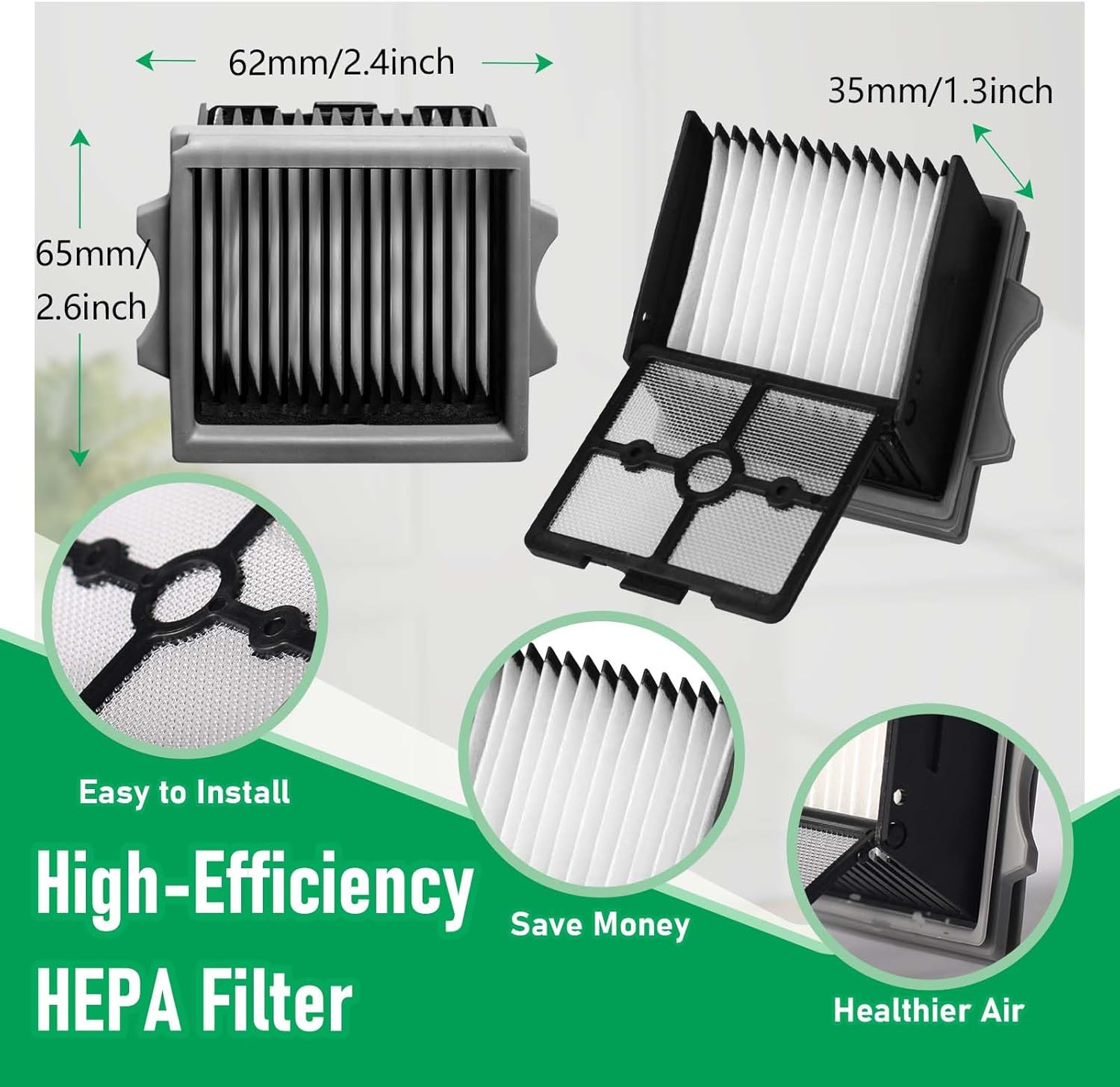 Floor ONE Stretch S6 Roller Brush Replacement and Vacuum Filter Kit Compatible with Tineco Floor ONE Stretch S6 /Swtich S6 /i5 Stretch /i6 Stretch /S7 Stretch /S9 Artist Wet Dry Cordless Vac Cleaners