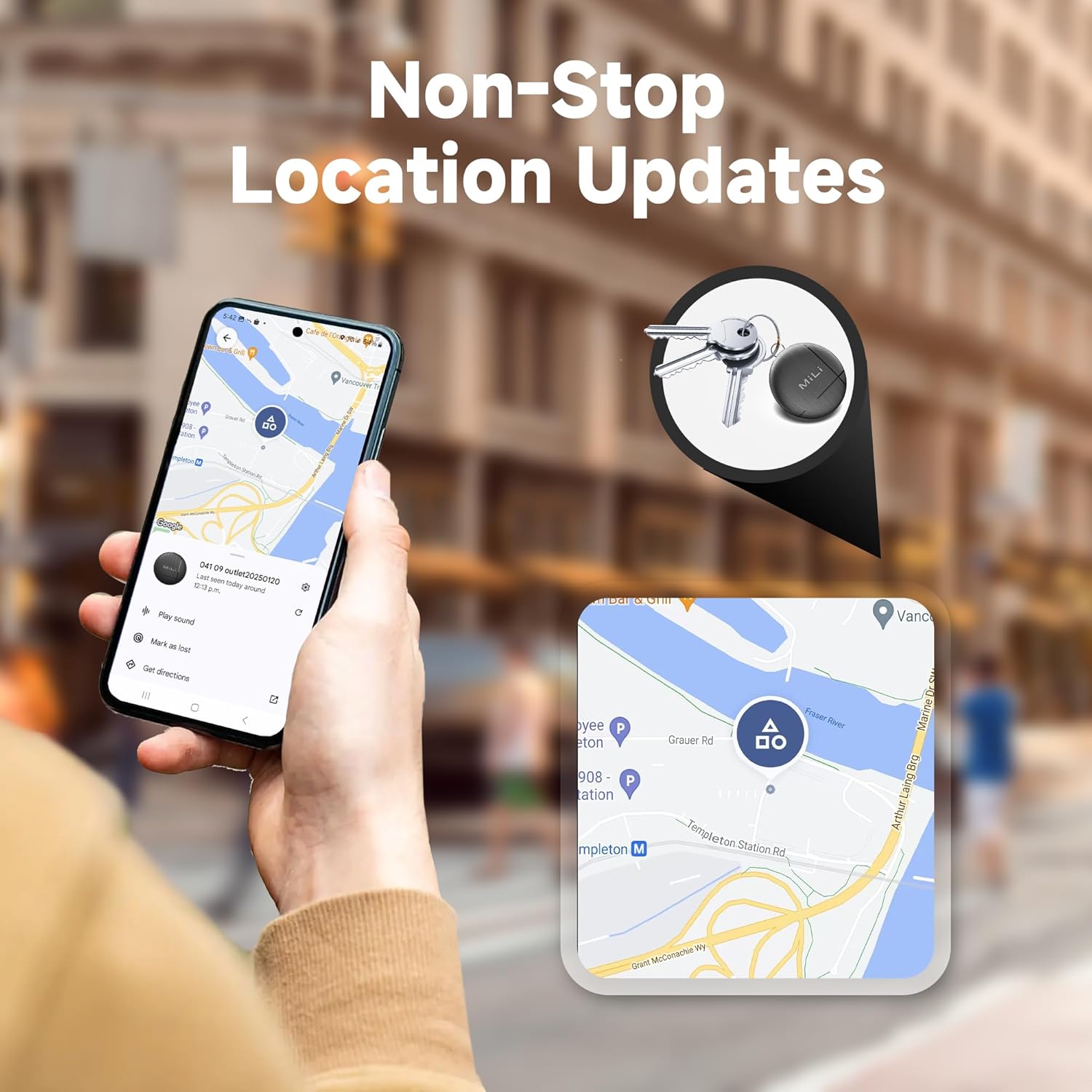 LiTag - Bluetooth Tracking Tag for Android. Smart Tracker for Google Find My Device (Find Hub) App. Item Finder Locator for Keys, Luggage, Suitcase, Backpack, Purse (4 Pack)
